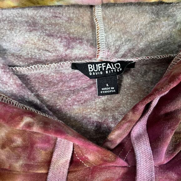 Rainbow Tie Dye Hoodie Women's Large Pink Purple Blue Ice Dyed Sweatshirt Earthy - Picture 3 of 9